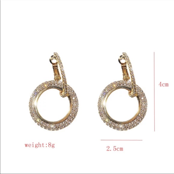 Crystal gold earrings - Picture 3 of 3